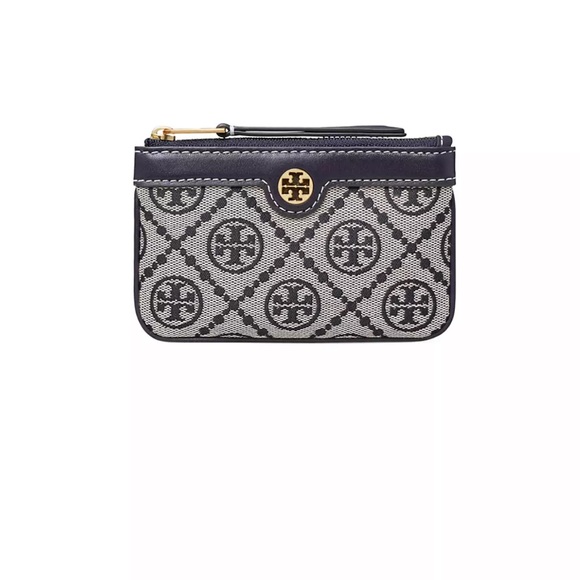 Tory Burch T Monogramed Jacquard Card Case - Picture 2 of 11